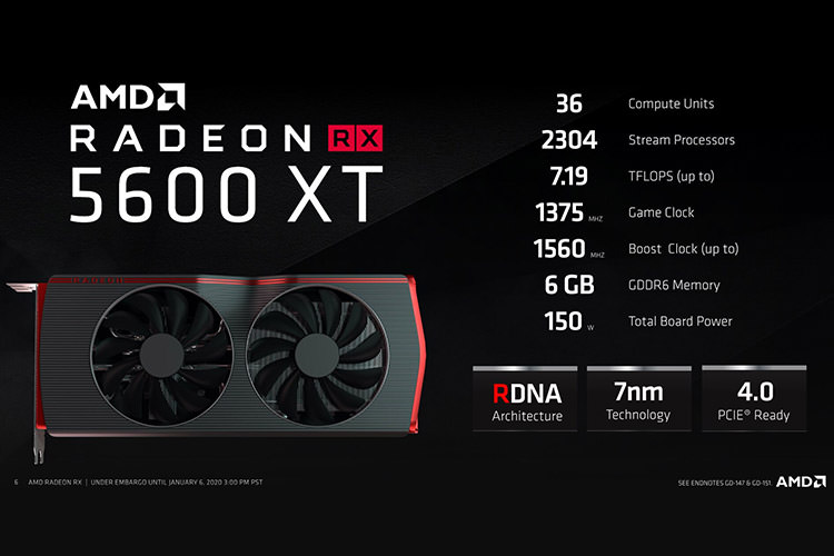 کارت گرافیک AMD رادئون RX 5600 XT معرفی شد