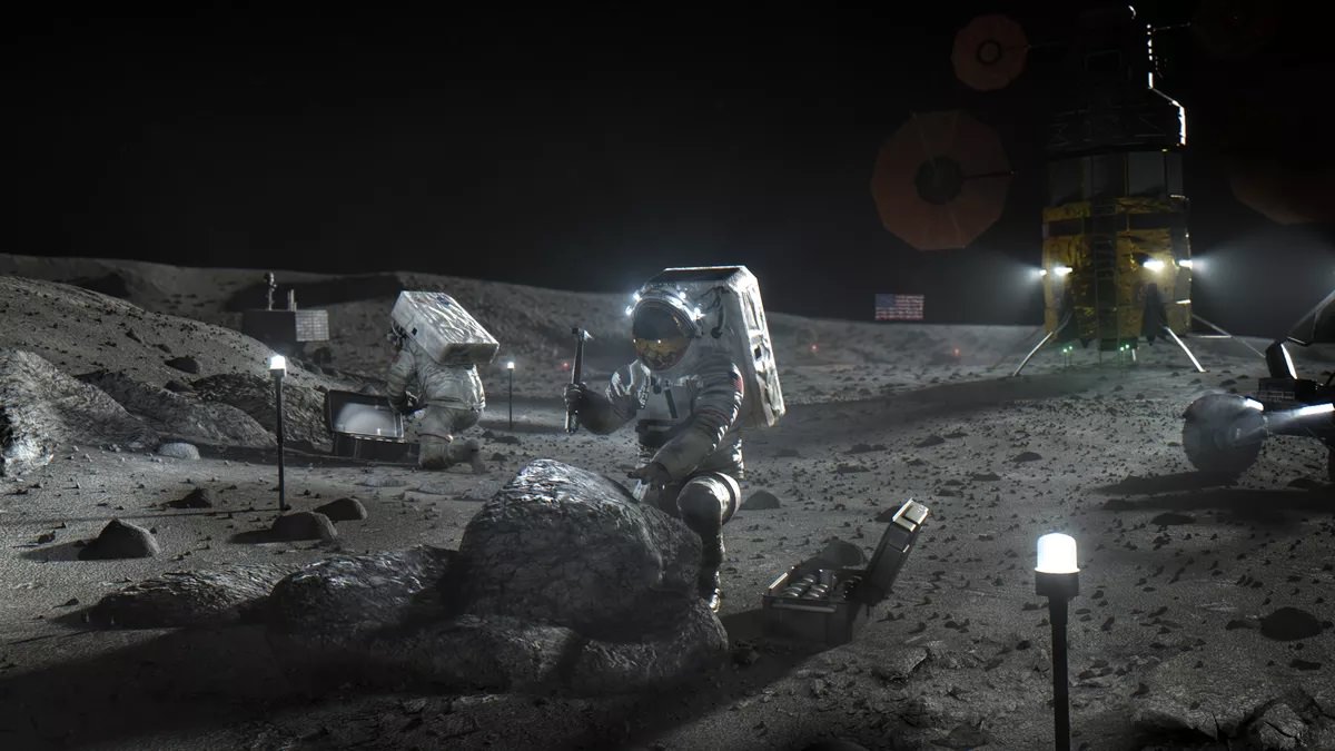 فضانوردان درحال معدن کاوی ماه