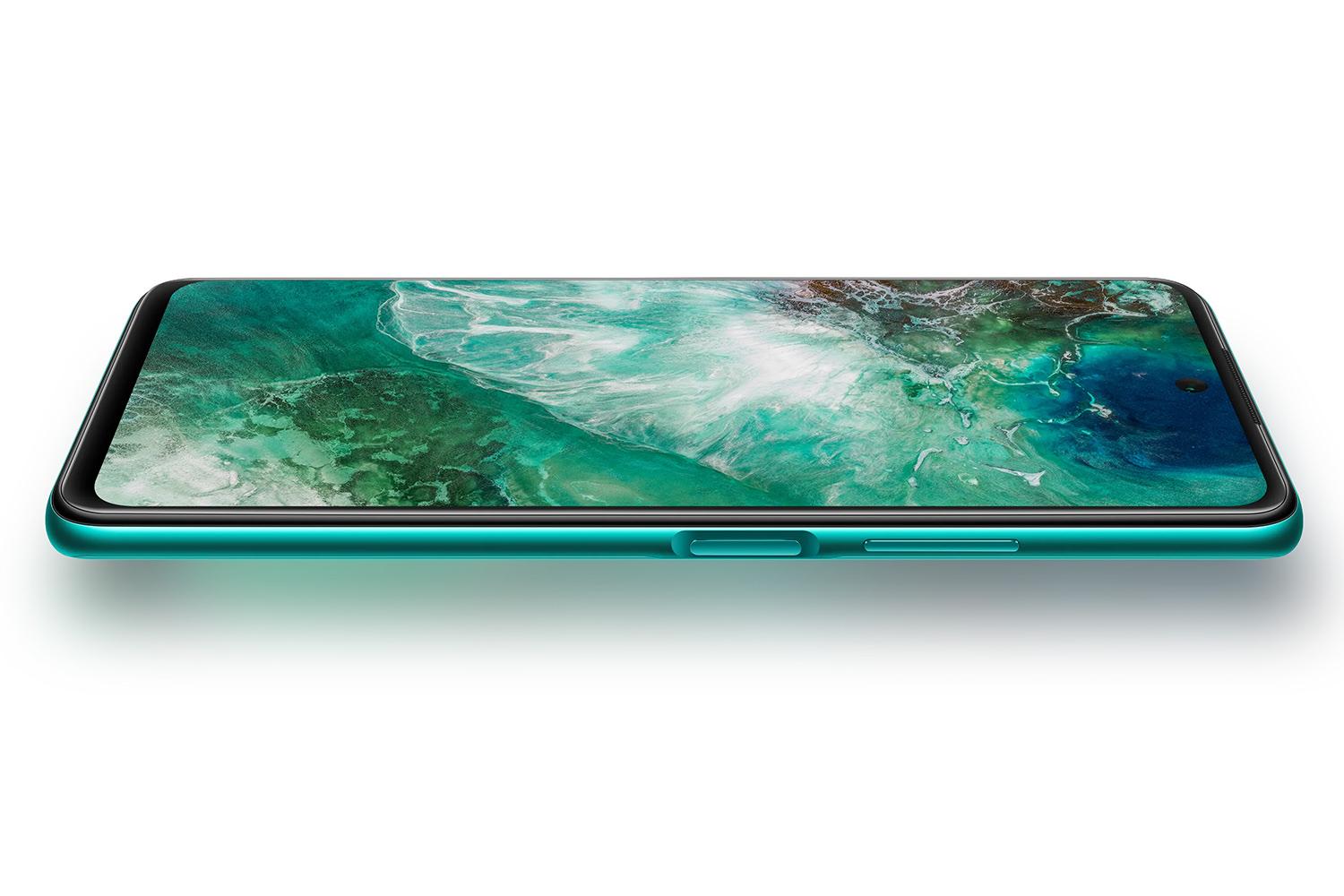 گوشی Huawei Y7a نمای بغل - رنگ سبز سنسور اثر انگشت / Y7a هواوی