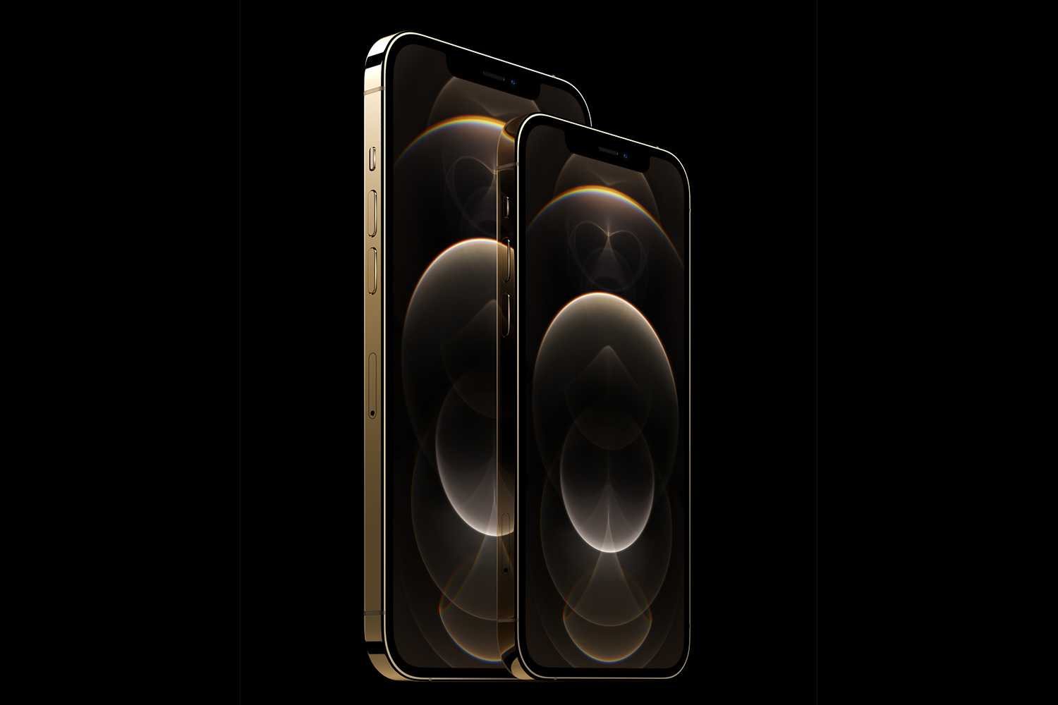 آیفون ۱۲ پرو در کنار Apple iPhone 12 Pro Max رنگ طلایی