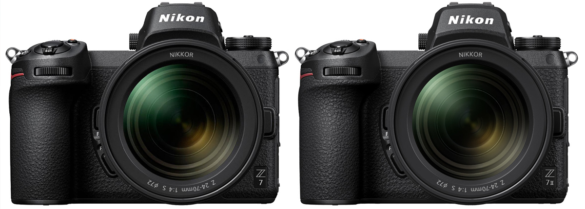 دوربین نیکون Nikon Z7 II در کنار نیکون زد ۷ مدل معمولی