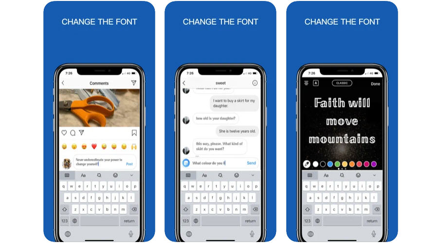 اسکرین شات اپلیکیشن Fonts Changer Custom Keyboard