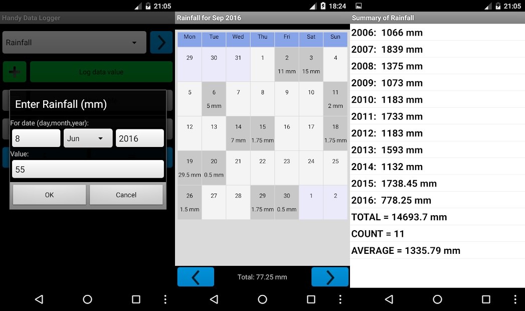 اسکرین شات اپلیکیشن Handy Daily Data Logger