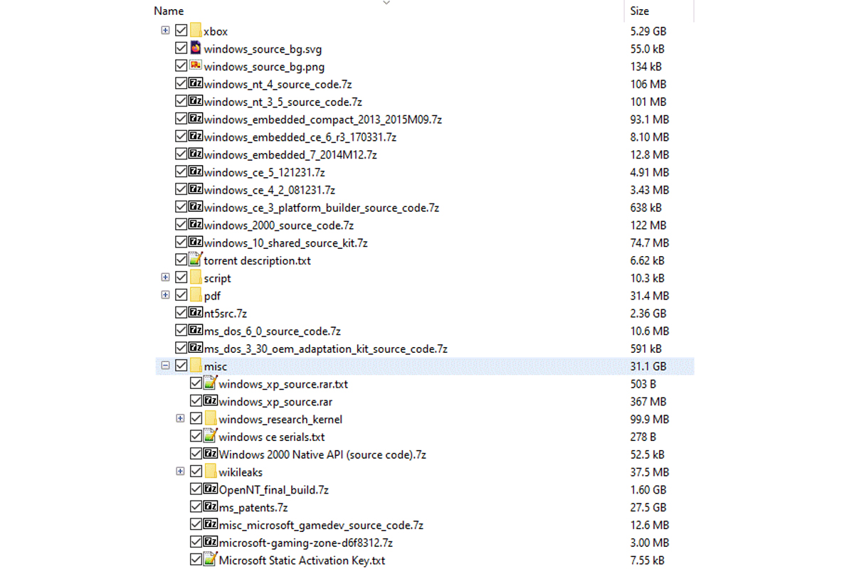 فایل های سورس کد فاش شده ویندوز XP مایکروسافت
