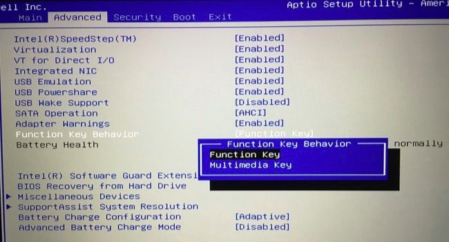 تغییر یک گزینه در تنظیمات BIOS یا UEFI