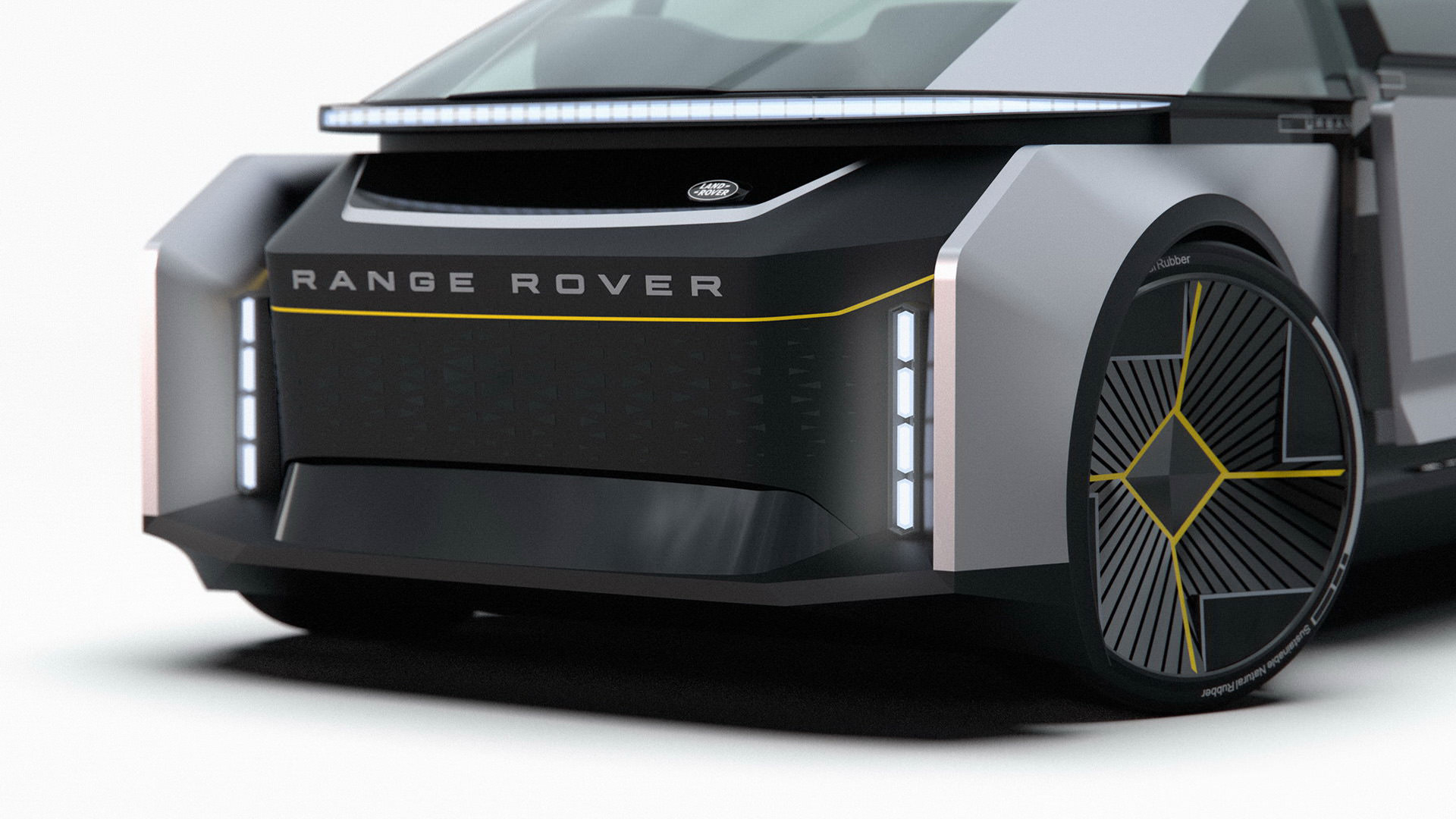 نمای جلوپنجره طرح مفهومی لندرور رنجرور اوربان / Range Rover Urban خودران و الکتریکی