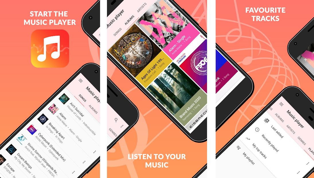 اسکرین شات اپلیکیشن Music player - Audio player Pro 2021