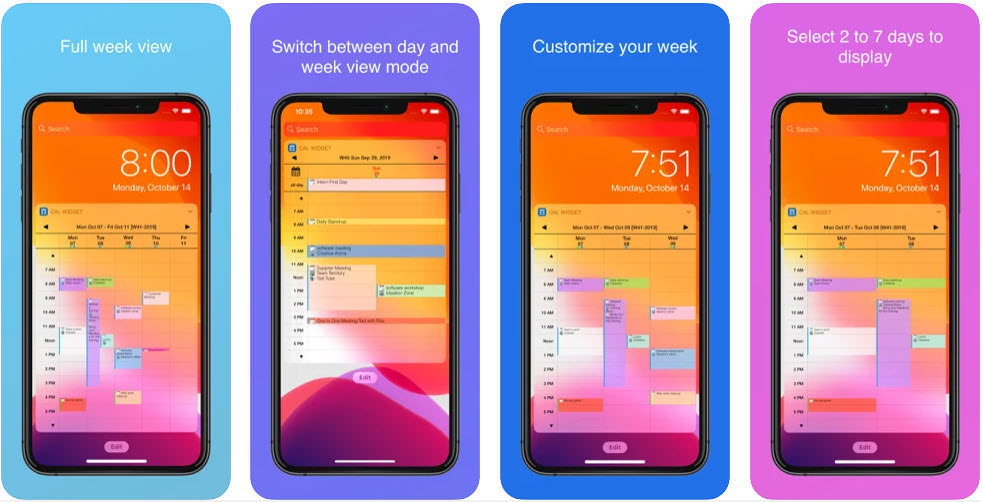 اسکرین شات اپلیکیشن Week Calendar Widget Pro