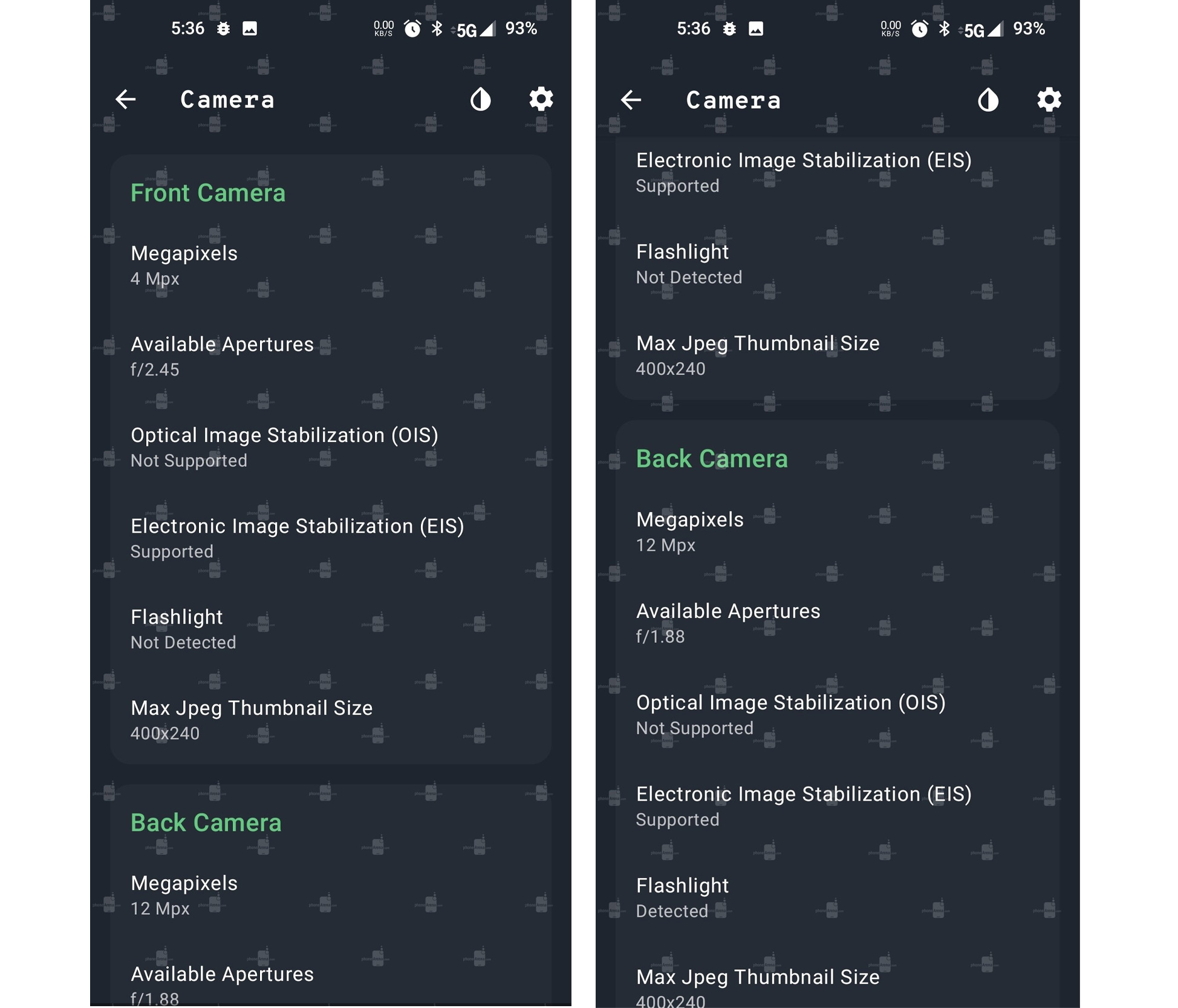 اسکرین شات مشخصات فنی وان پلاس ۹ / OnePlus 9 5G فاش شده