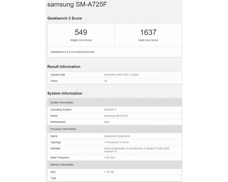 گلکسی A72 مدل 4G سامسونگ 1