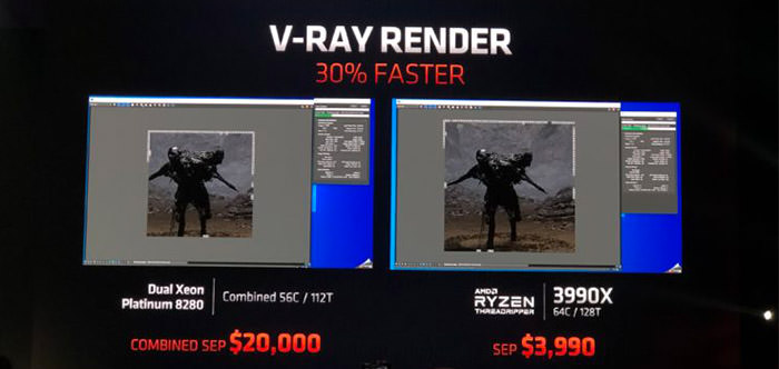 مقایسه Ryzen Threadripper 3990X و Intel Xeon Platinum 8280
