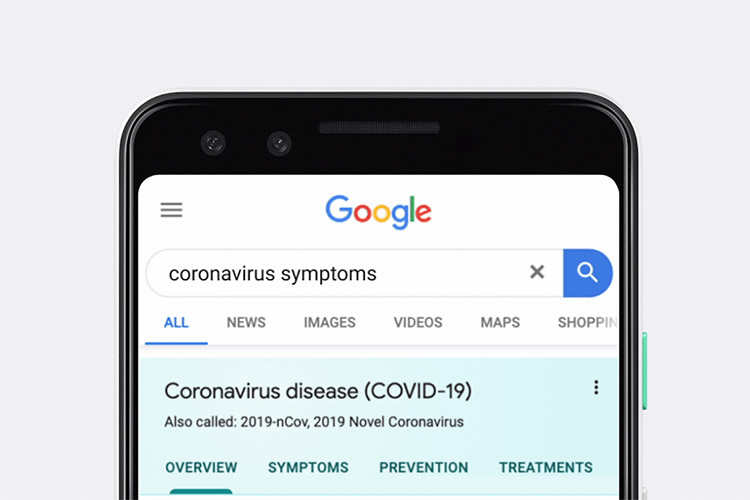 مرکز جست‌جوی گوگل دسترسی به اطلاعات مربوط‌ به بیماری کویید 19 را آسان‌تر می‌کند