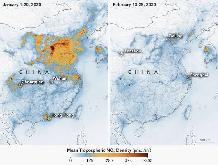 آلودگی هوا در چین در زمان کرونا