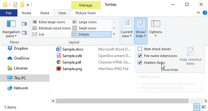 مخفی کردن فایل در ویندوز 10 - 3