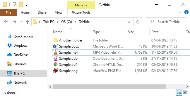 Hide file in Windows 10-1