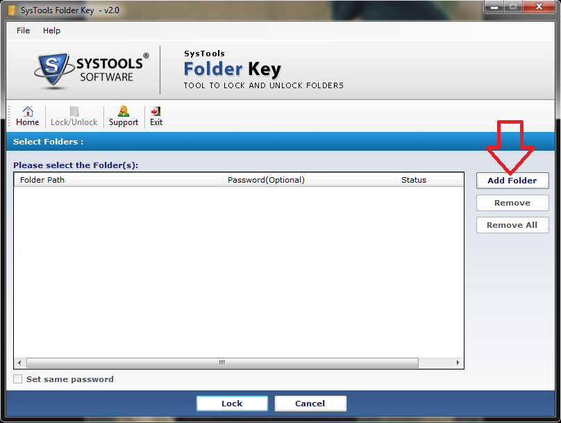 نرم افزار قفل گذاری روی پوشه در ویندوز SysTools Folder Key