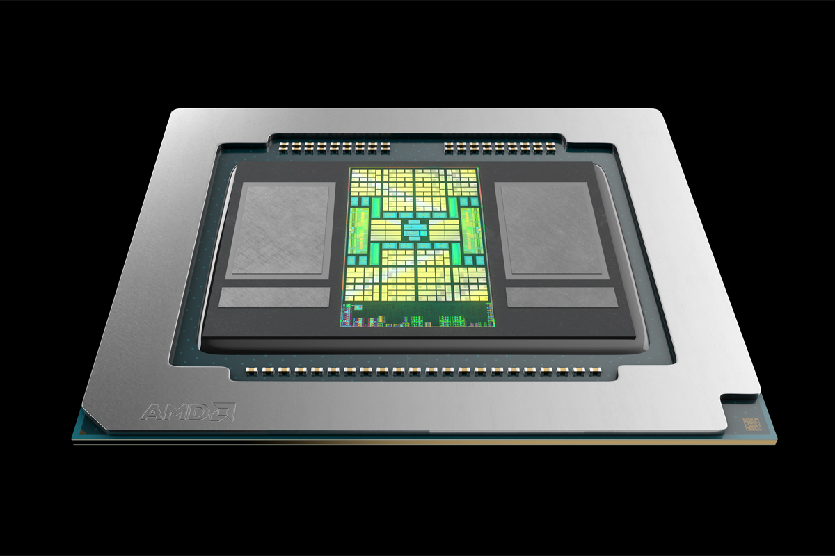 AMD Radeon Pro 5600M قسمت رو با پس زمینه مشکی
