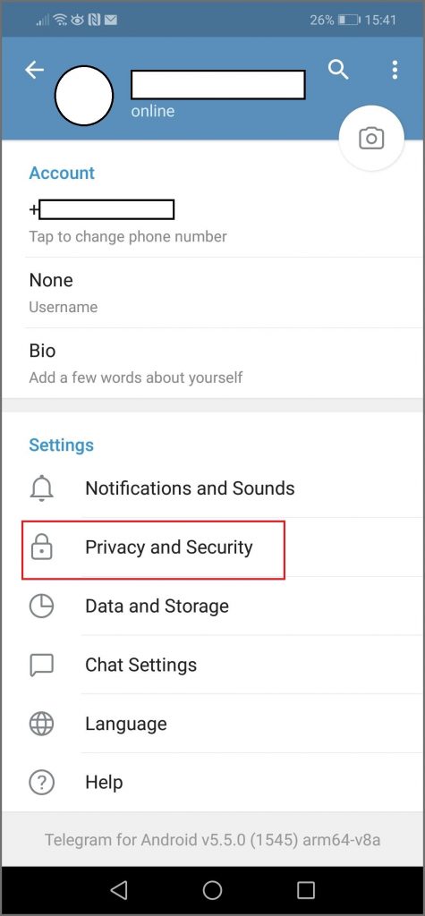 دیلیت اکانت تلگرام حذف از طریق تنظیمات خود آسیب رسان