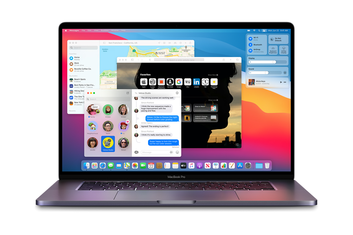 تصویری از رابط کاربری macOS Big Sur، نسخه جدید سیستم عامل دسکتاپ اپل