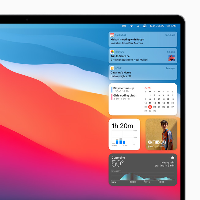 ویجت در سیستم عامل دسکتاپ اپل macOS Big Sur