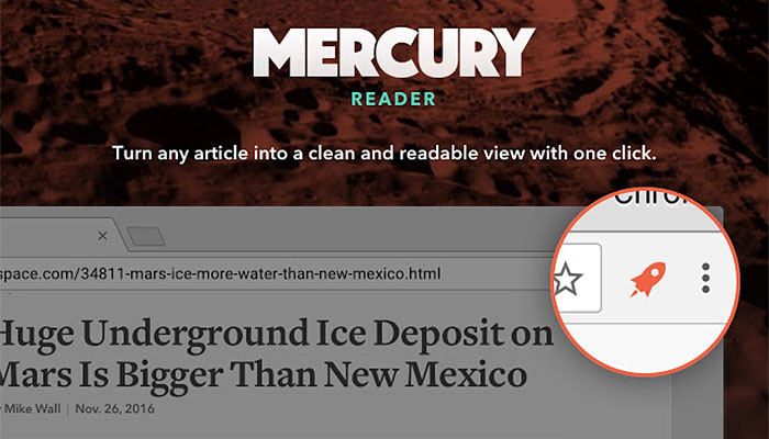 افزونه Mercury Reader