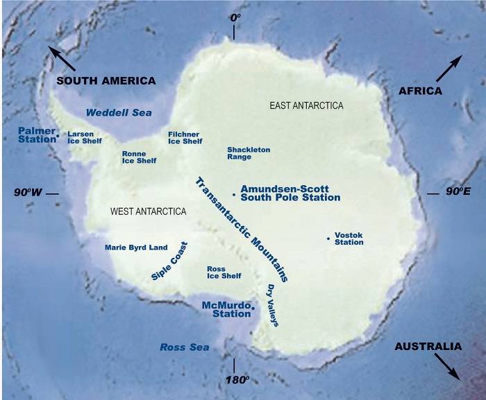 نقشه قاره قطب جنوب