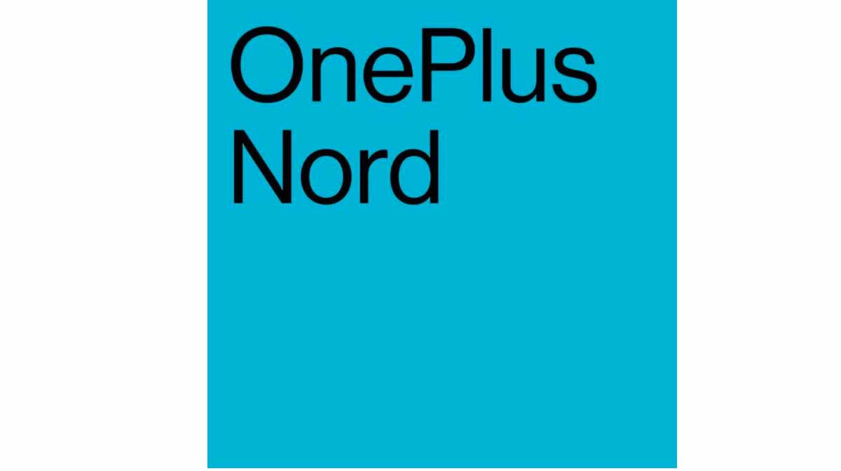 لوگو وان پلاس نورد / OnePlus Nord به رنگ مشکی زمینه آبی