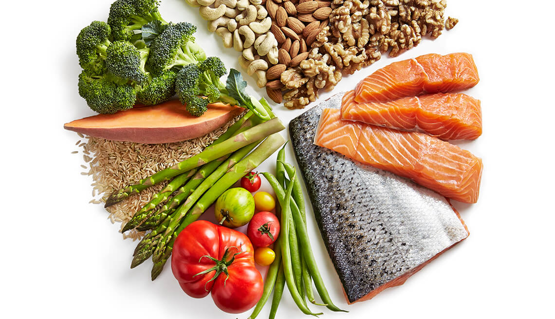 رژیم غذایی زون که شامل مصرف گوشت ماهی و سبزیجات و ... می‌شود