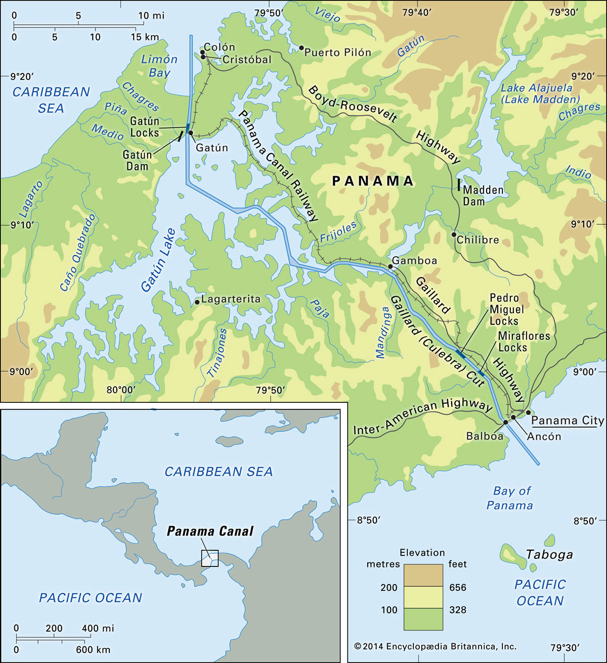 نقشه کانال پاناما / Panama Canal