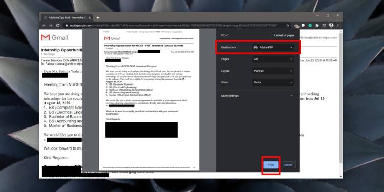 تبدیل ایمیل به فایل PDF در جیمیل