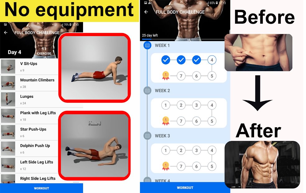 اسکرین شات اپلیکیشن Home Workout Gym Pro