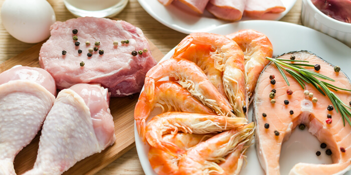 تصویری از گوشت مرغ و گوشت ماهی در رژیم غذایی دوکان