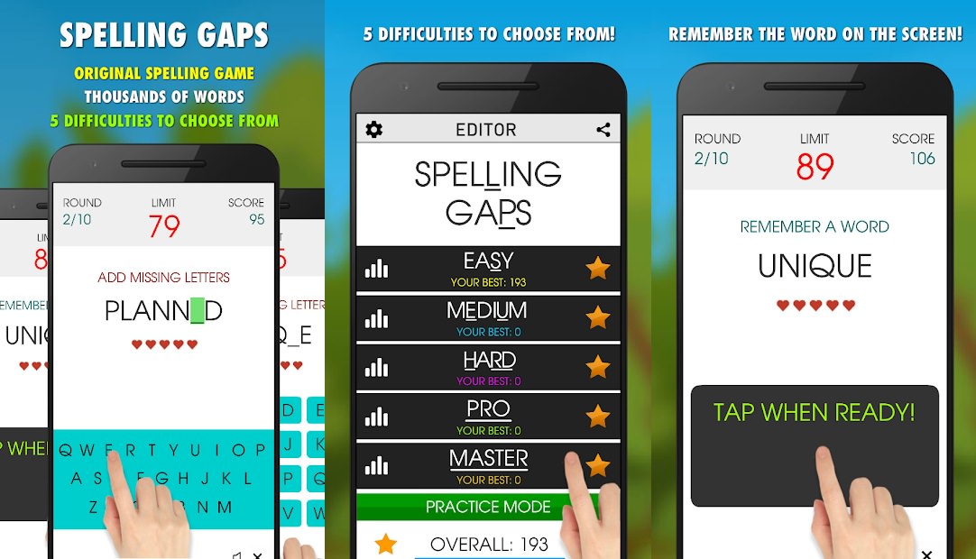 اسکرین شات بازی Spelling Gaps PRO
