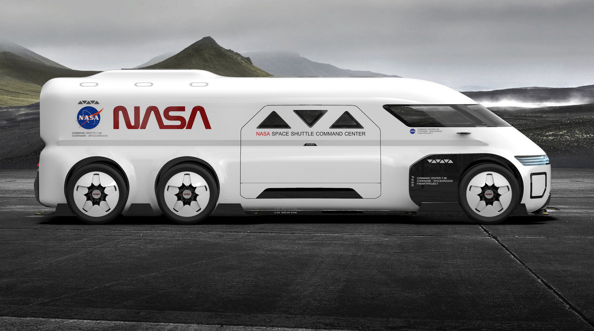NASA Astrovan طرح مفهومی ون فضانوردان ناسا نمای جانبی