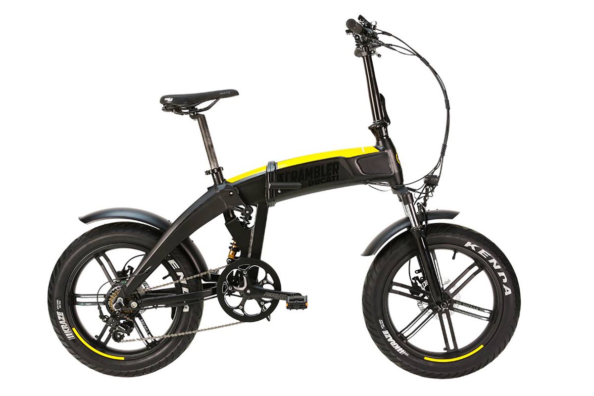 دوچرخه برقی دوکاتی / Ducati ebike با طراحی تاشو و رنگ مشکی و زرد