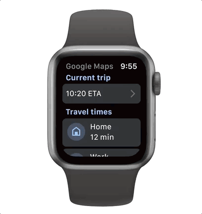 اپل واچ / Apple Watch درحال اجرای گوگل مپ / Google Maps