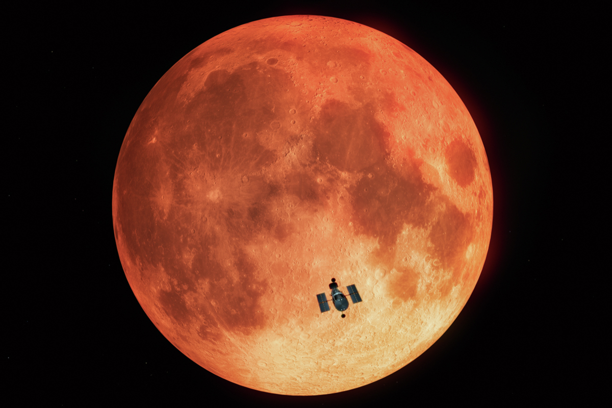 ماه / The Moon در ماه گرفتگی / خسوف در پشت تلسکوپ فضایی هابل