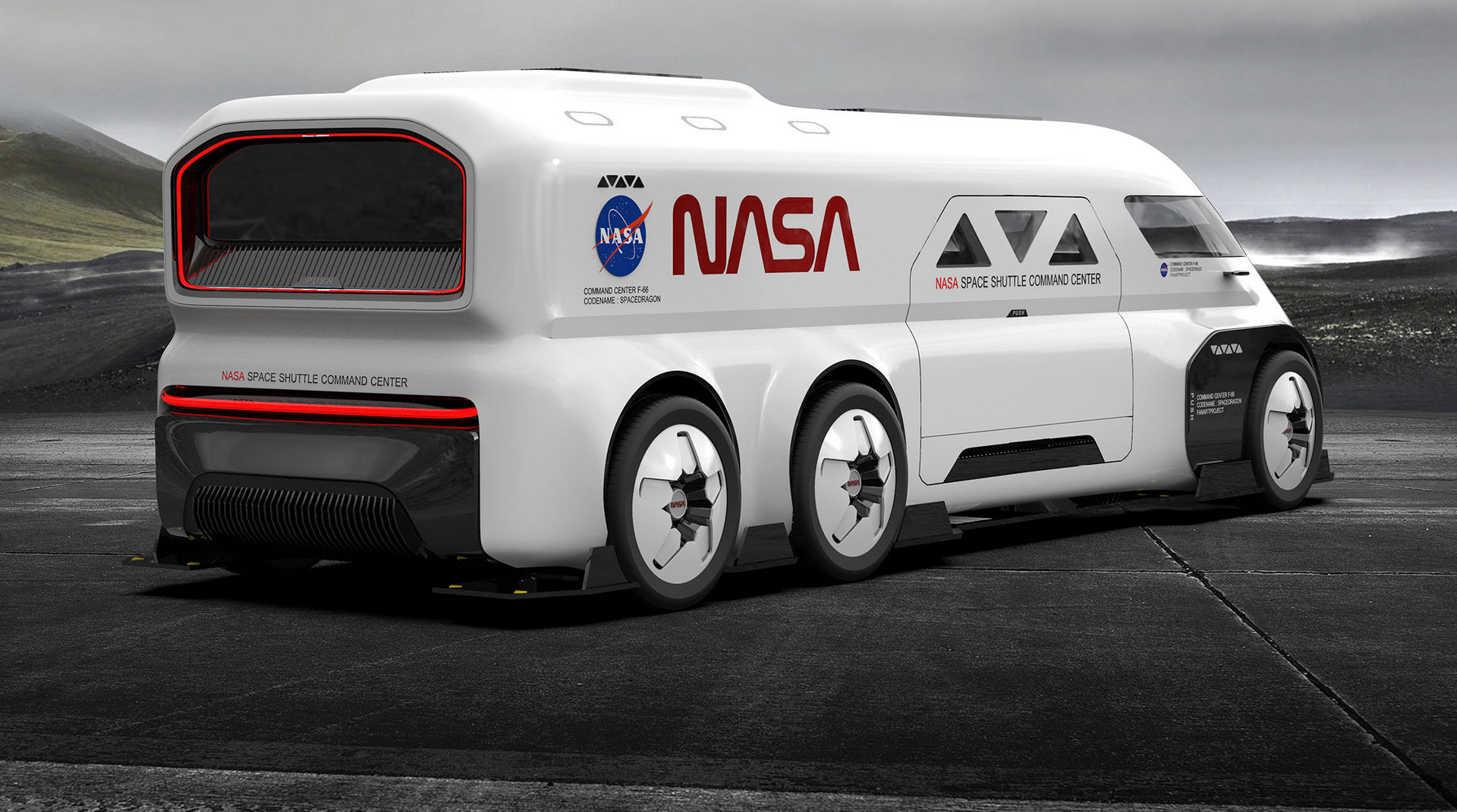 NASA Astrovan طرح مفهومی ون فضانوردان ناسا نمای پشت