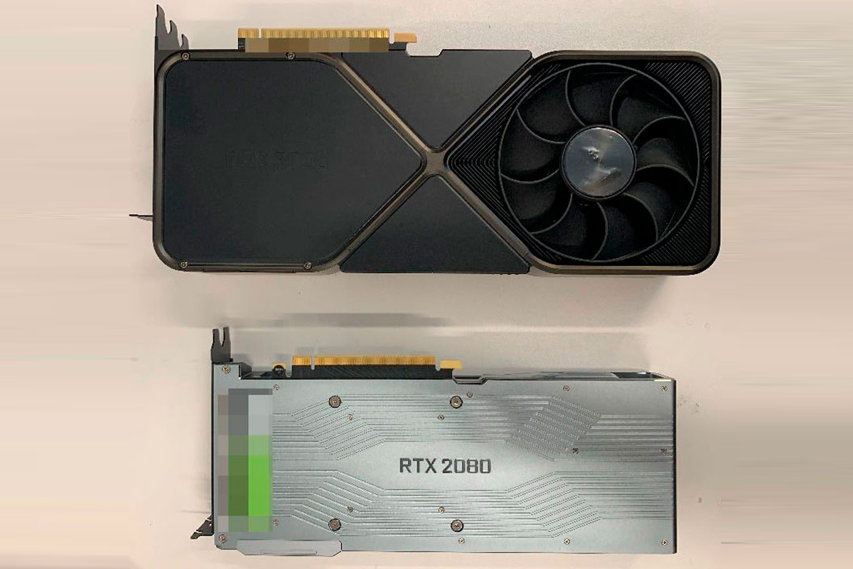 انویدیا جی فورس 3090 / Nvidia GeForce RTX 3090 در کنار RTX 2080 از پشت