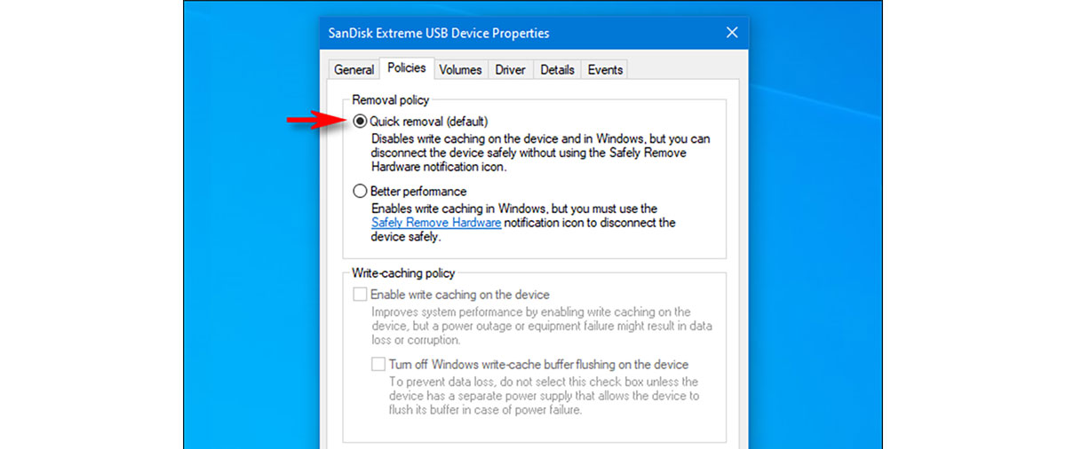 Windows 10 Hızlı Kaldırma ayarları