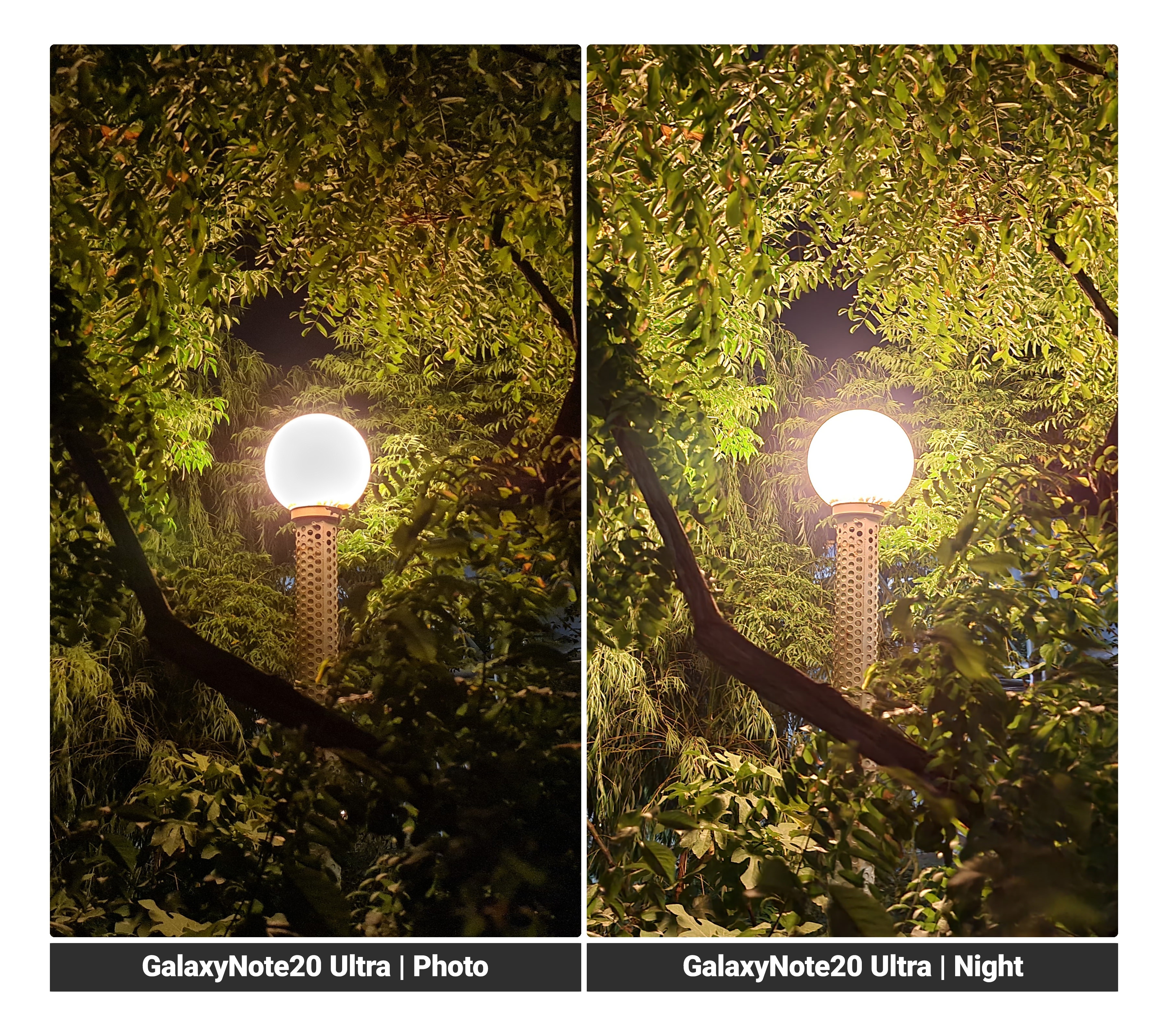 مقایسه حالت Night و Photo در گلکسی نوت ۲۰ اولترا