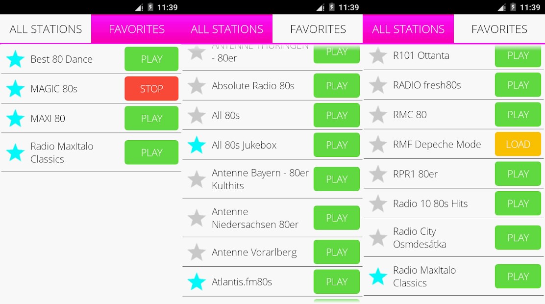 اسکرین شات اپلیکیشن 80s Music Radio Pro