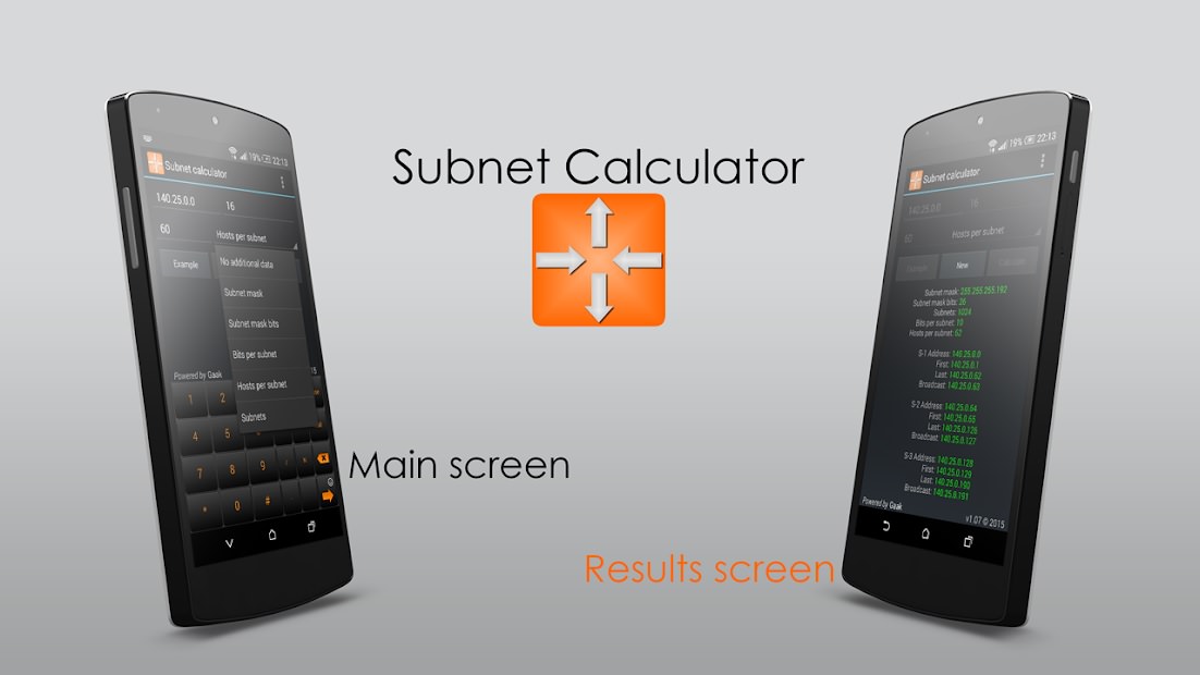 اسکرین شات اپلیکیشن Subnet Calculator