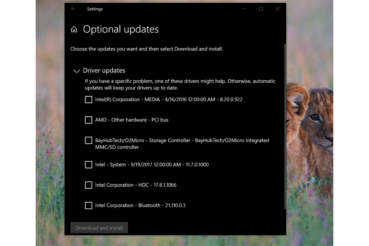 بخش آپدیت اختیاری درایور در منوی تنظیمات ویندوز 10 / Windows 10