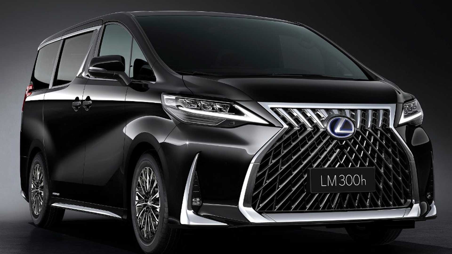 نمای جلو و جلوپنجره مینی ون لوکس لکسوس ال ام / Lexus LM Minivan با رنگ مشکی