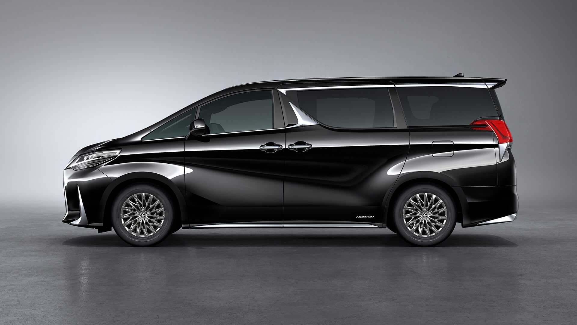 نمای جانبی مینی ون لوکس لکسوس ال ام / Lexus LM Minivan با رنگ مشکی