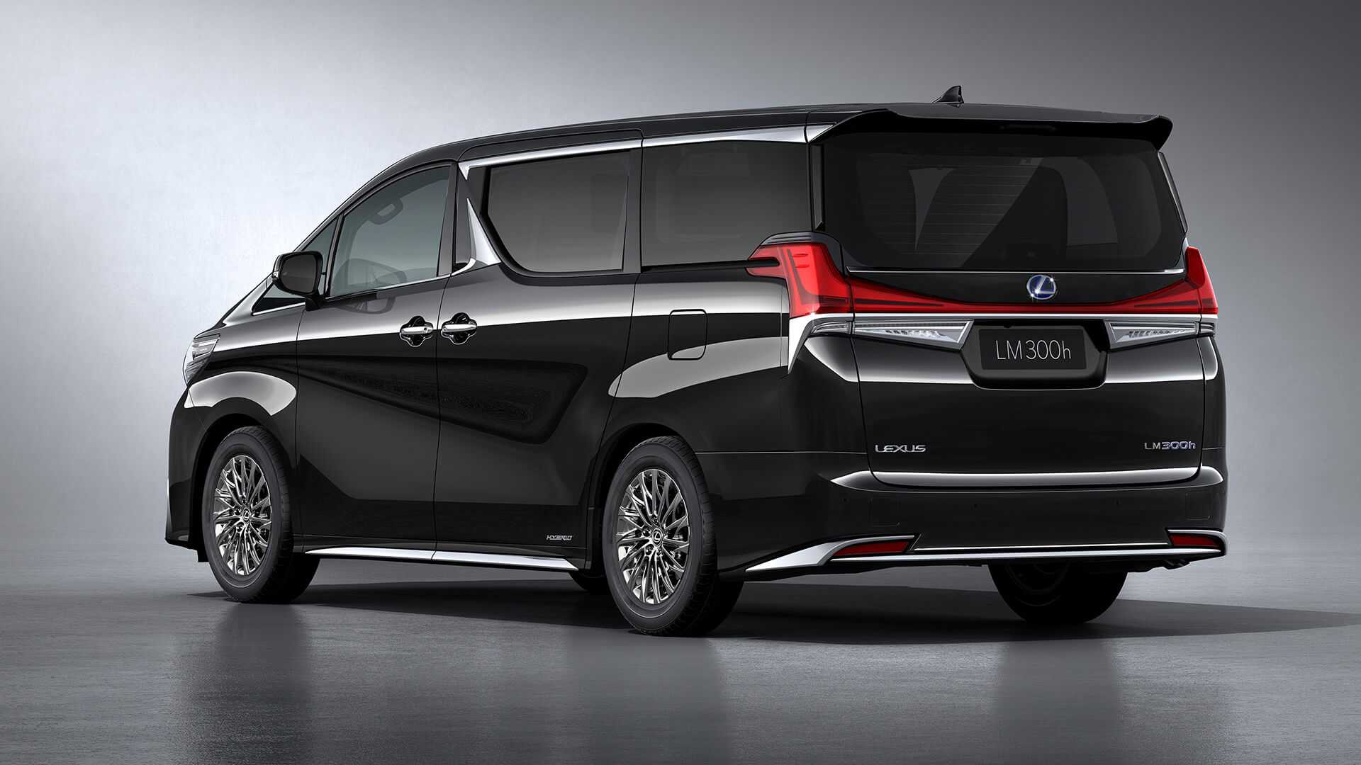 نمای سه چهارم عقب مینی ون لوکس لکسوس ال ام / Lexus LM Minivan با رنگ مشکی