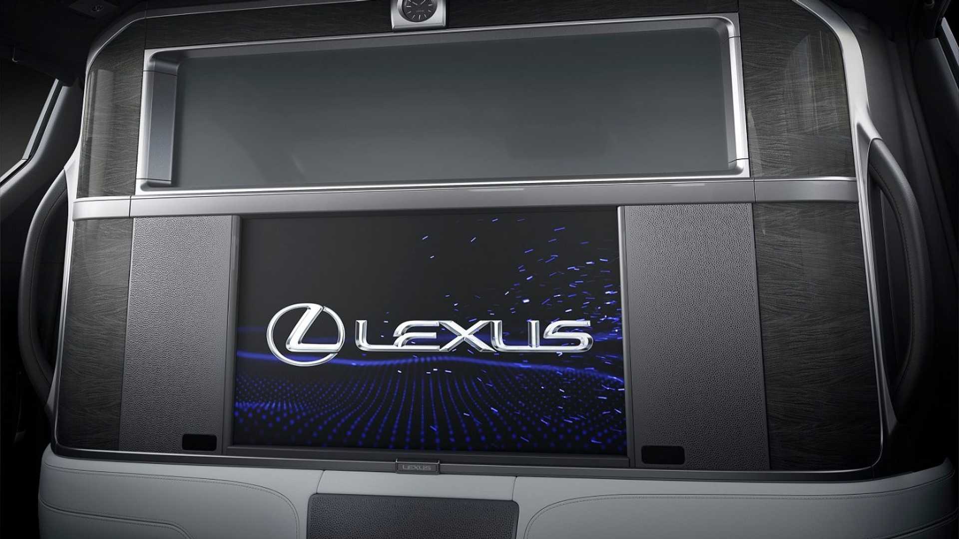 نمای داخل کابین مینی ون لوکس لکسوس ال ام / Lexus LM Minivan و پارتیشن حریم خصوصی