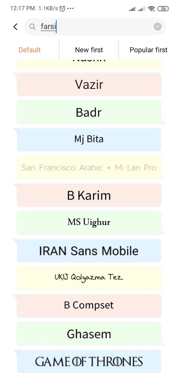 Farsi fonts in Xiaomi phones / Farsi Font in miui