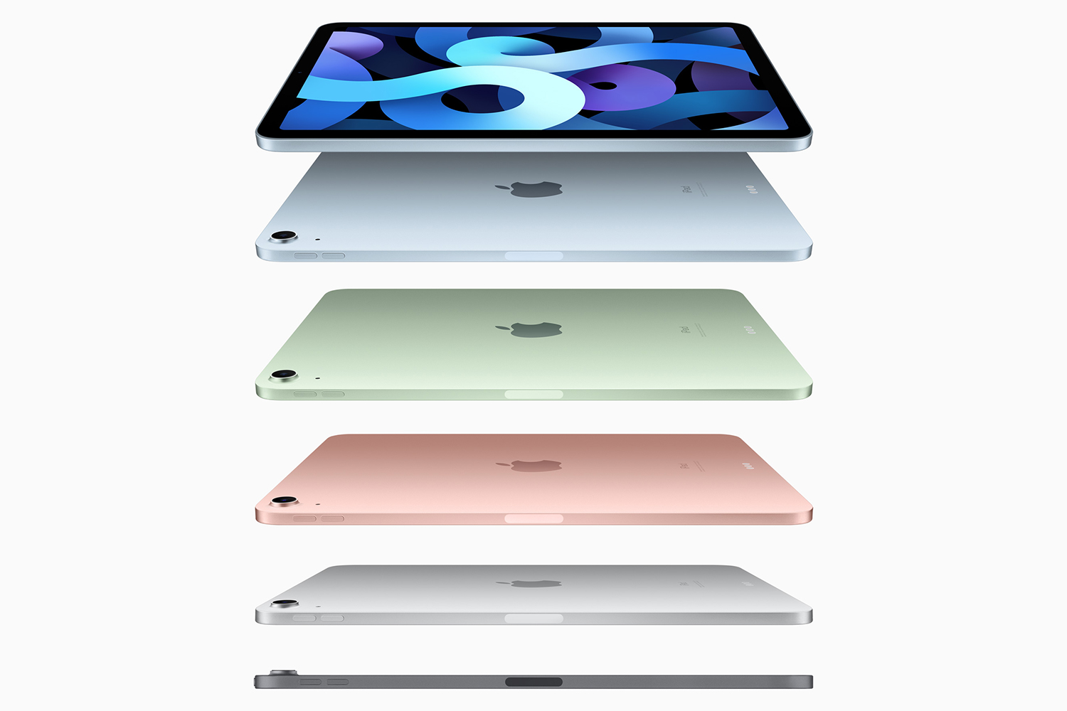 6 دستگاه آيپد اير 2020 / iPad Air روي هم نمايشگر و پنل پشتي